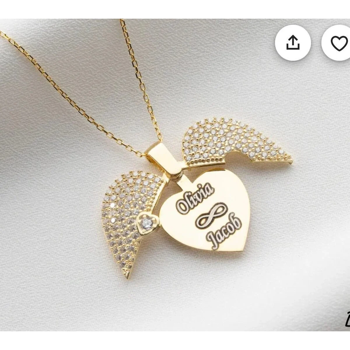 Customized Openable Heart Necklace with zarcoon stones in Golden & Silver () Customized Openable Heart Necklace with zarcoon stones in Golden & Silver ()
