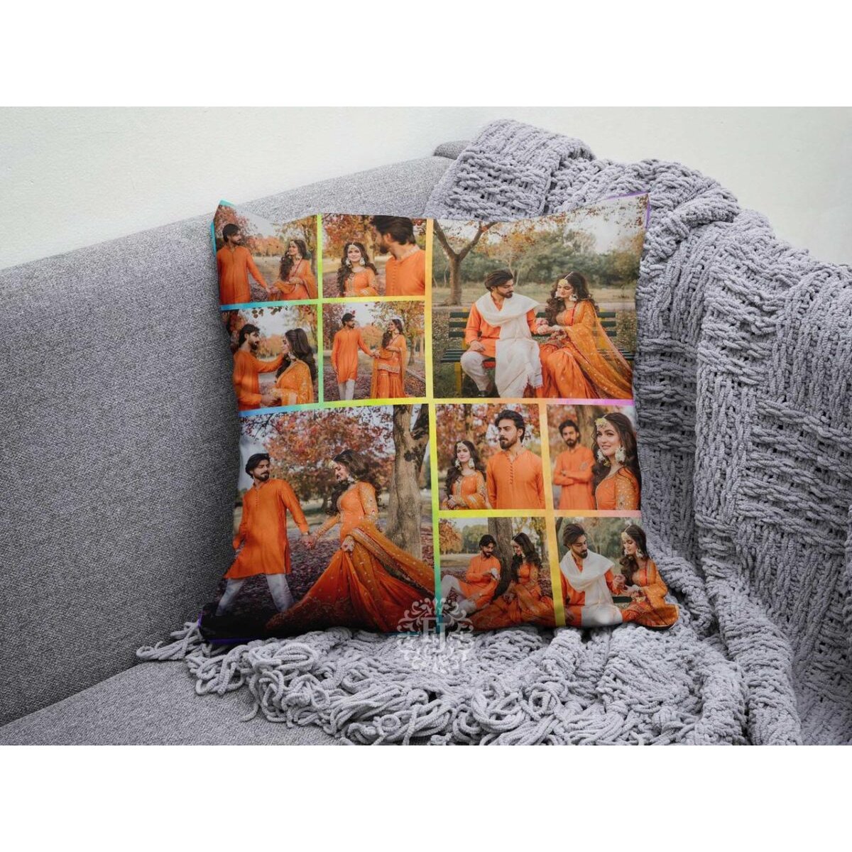 Customized Picture Canvas Pillow Cushion with full border to border print