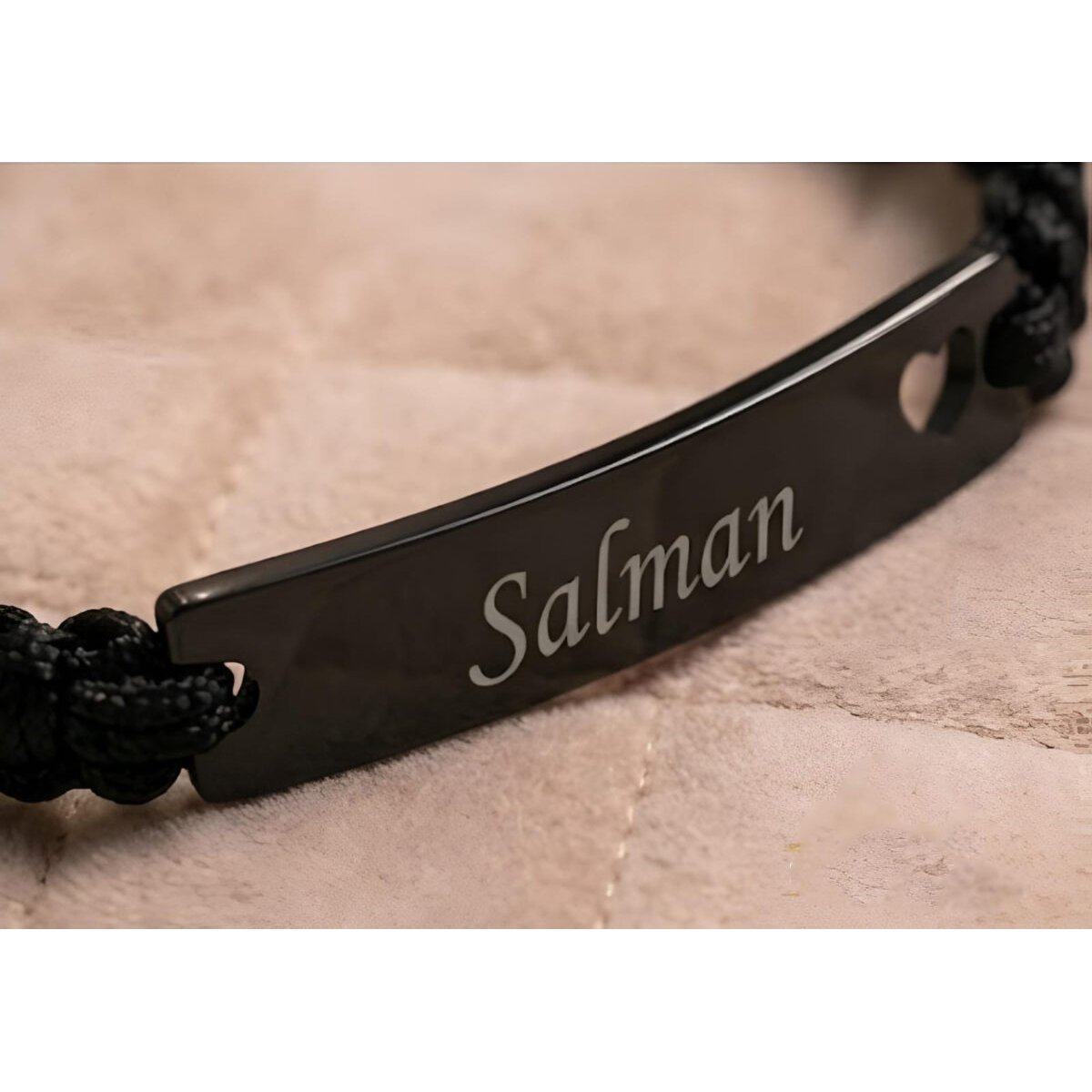 Knot Personalized Bracelet with personalized name engraving and braided knot design () Knot Personalized Bracelet with personalized name engraving and braided knot design ()