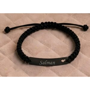 Knot Personalized Bracelet with personalized name engraving and braided knot design ()
