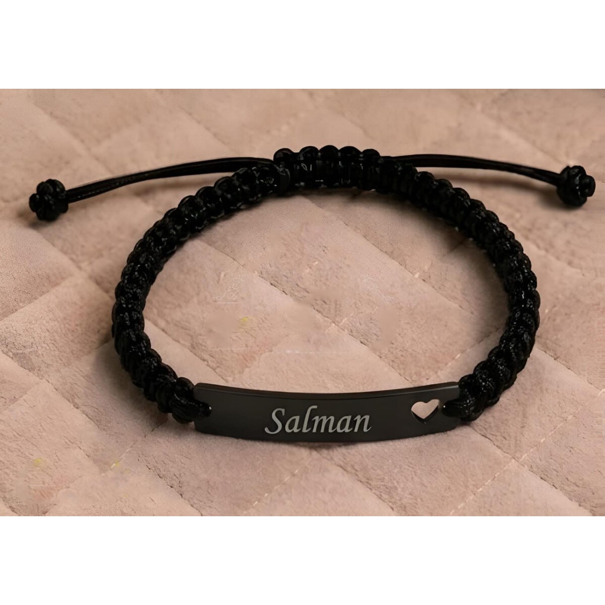 Knot Personalized Bracelet with personalized name engraving and braided knot design ()